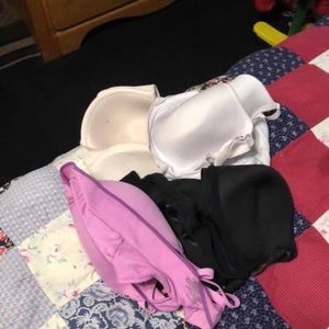 Bras and bathing suit and sweater and shirts